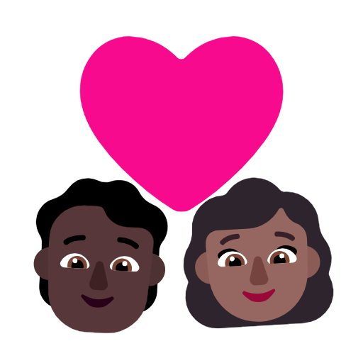 <p>Casal com Coração: Pessoa, Mulher, Tom de Pele Escuro, Tom de Pele Médio-escuro</p> para Microsoft Windows 11 24H2 August 2025 Update