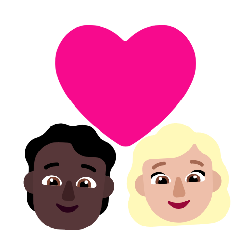 Casal com coração: Pessoa, Mulher, Tom de pele escuro, Tom de pele médio-claro para Microsoft Windows 11 24H2 August 2025 Update