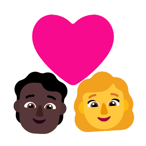 Casal com coração: Pessoa, Mulher, Tom de pele escuro, Sem tom de pele para Microsoft Windows 11 24H2 August 2025 Update