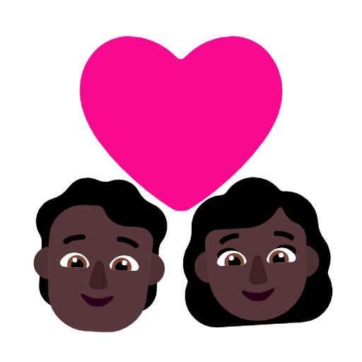 Casal com coração: Pessoa, Mulher, Tom de pele escuro para Microsoft Windows 11 24H2 August 2025 Update