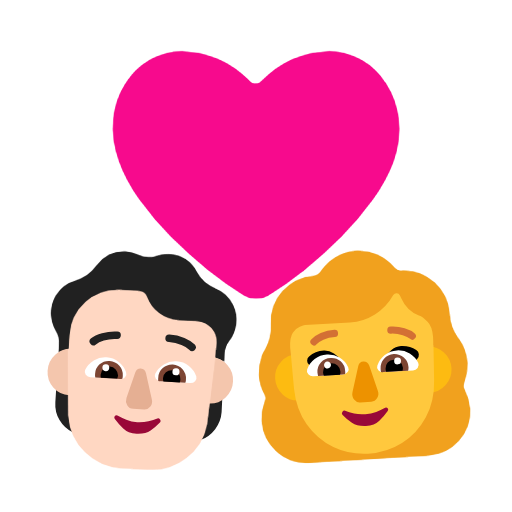 Casal com coração: Pessoa, Mulher, Tom de pele claro, Sem tom de pele para Microsoft Windows 11 24H2 August 2025 Update