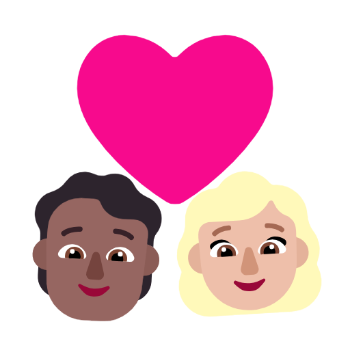 Casal com coração: Pessoa, Mulher, Tom de pele médio-escuro, Tom de pele médio-claro para Microsoft Windows 11 24H2 August 2025 Update