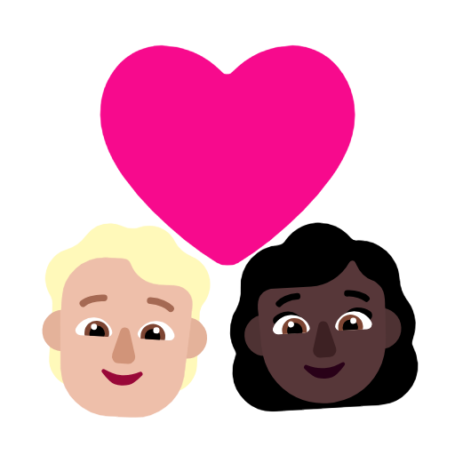 Пара з серцем: людина, жінка, середньо-світлий тон шкіри, темний тон шкіри для Microsoft Windows 11 24H2 August 2025 Update