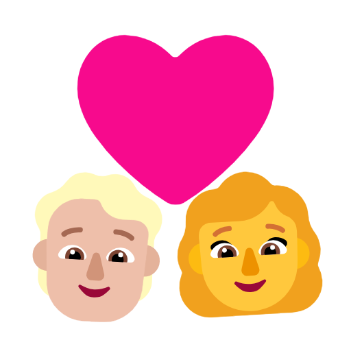 Casal com coração: Pessoa, Mulher, Tom de pele médio-claro, Sem tom de pele para Microsoft Windows 11 24H2 August 2025 Update