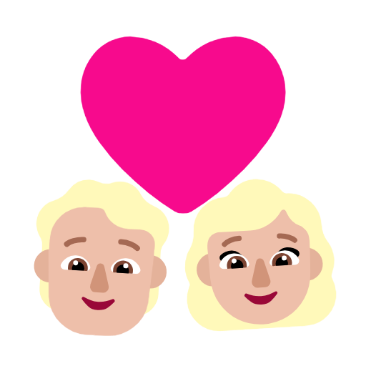 Пара з серцем: людина, жінка, середньо-світлий тон шкіри для Microsoft Windows 11 24H2 August 2025 Update