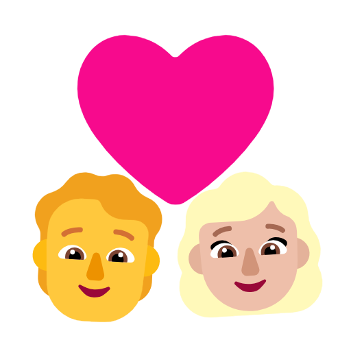 Casal com coração: Pessoa, Mulher, Sem tom de pele, Tom de pele médio-claro para Microsoft Windows 11 24H2 August 2025 Update