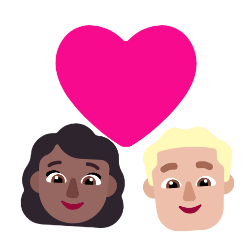 Закохана пара: жінка чоловік темний тон шкіри світлий тон шкіри для Microsoft Windows 11 24H2 August 2025 Update