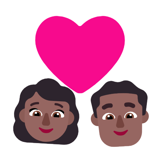 Закохана пара: жінка чоловік темний тон шкіри для Microsoft Windows 11 24H2 August 2025 Update