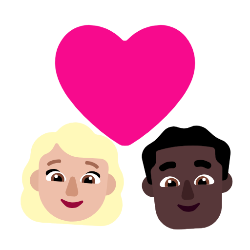 Закохана пара: жінка чоловік світлий тон шкіри дуже темний тон шкіри для Microsoft Windows 11 24H2 August 2025 Update