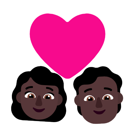 Casal com coração: mulher, pessoa, tom de pele escuro para Microsoft Windows 11 24H2 August 2025 Update