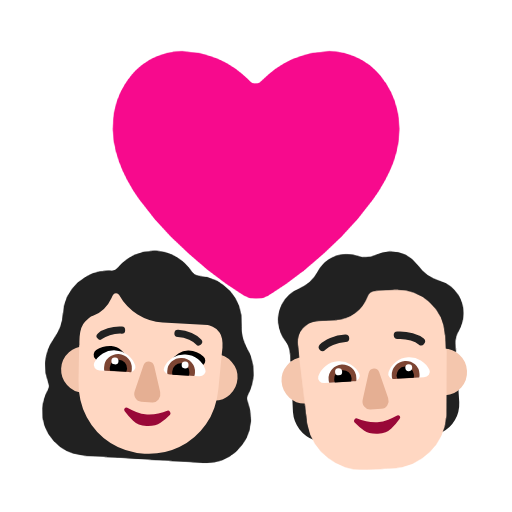 Пара з серцем: жінка, людина, світлий тон шкіри для Microsoft Windows 11 24H2 August 2025 Update