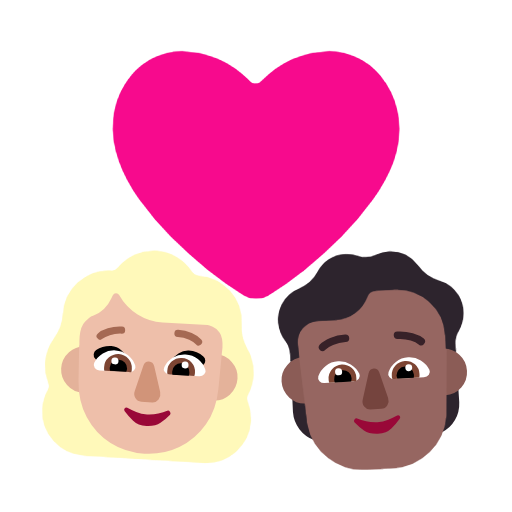Casal com coração: mulher, pessoa, tom de pele médio-claro, tom de pele médio-escuro para Microsoft Windows 11 24H2 August 2025 Update