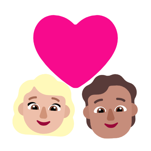 Casal com coração: mulher, pessoa, tom de pele médio-claro, tom de pele médio para Microsoft Windows 11 24H2 August 2025 Update