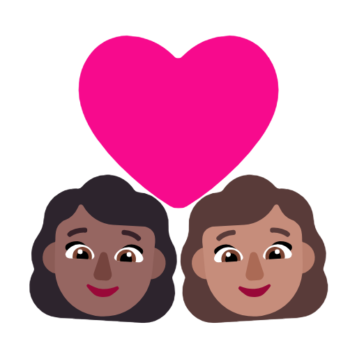 Закохана пара: жінка жінка темний тон шкіри середній тон шкіри для Microsoft Windows 11 24H2 August 2025 Update