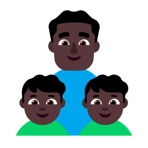 Família - Homem: Tom de pele escuro, Menino: Tom de pele escuro, Menino: Tom de pele escuro para Microsoft Windows 11 24H2 August 2025 Update