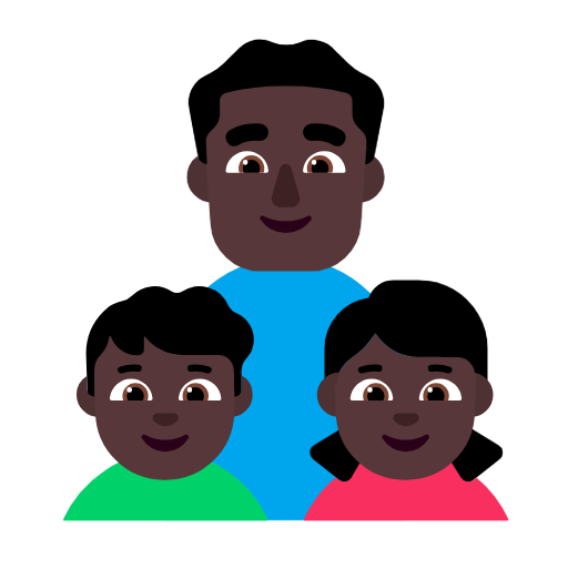 Família - Homem: Tom de pele escuro, Menino: Tom de pele escuro, Menina: Tom de pele escuro para Microsoft Windows 11 24H2 August 2025 Update