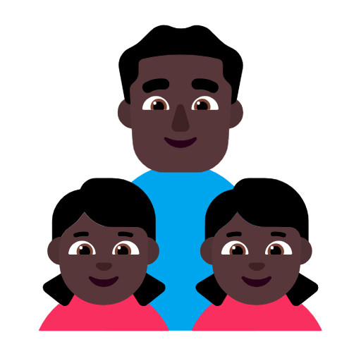 Família - Homem: Tom de pele escuro, Menina: Tom de pele escuro, Menina: Tom de pele escuro para Microsoft Windows 11 24H2 August 2025 Update