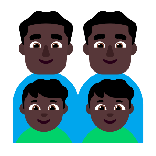 Сім'я-чоловік: темний тон шкіри, чоловік: темний тон шкіри, хлопчик: темний тон шкіри, хлопчик: темний тон шкіри для Microsoft Windows 11 24H2 August 2025 Update