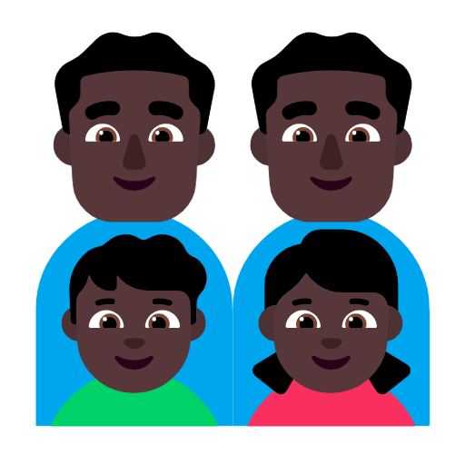 Família - Homem: Tom de pele escuro, Homem: Tom de pele escuro, Menino: Tom de pele escuro, Menina: Tom de pele escuro para Microsoft Windows 11 24H2 August 2025 Update