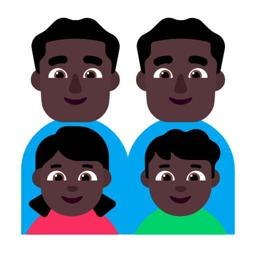 Família - Homem: Tom de pele escuro, Homem: Tom de pele escuro, Menina: Tom de pele escuro, Menino: Tom de pele escuro para Microsoft Windows 11 24H2 August 2025 Update
