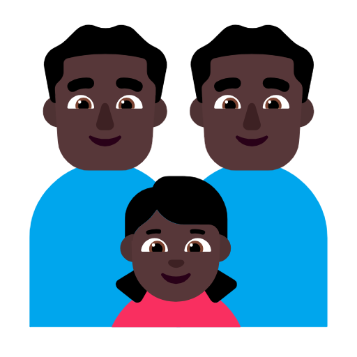 Família - Homem: Tom de pele escuro, Homem: Tom de pele escuro, Menina: Tom de pele escuro para Microsoft Windows 11 24H2 August 2025 Update