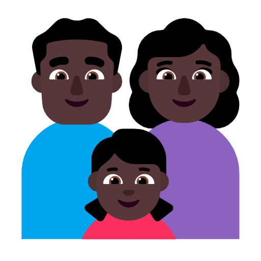 Família - Homem: Tom de pele escuro, Mulher: Tom de pele escuro, Menina: Tom de pele escuro para Microsoft Windows 11 24H2 August 2025 Update