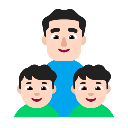 Família - Homem: Tom de pele claro, Menino: Tom de pele claro, Menino: Tom de pele claro para Microsoft Windows 11 24H2 August 2025 Update