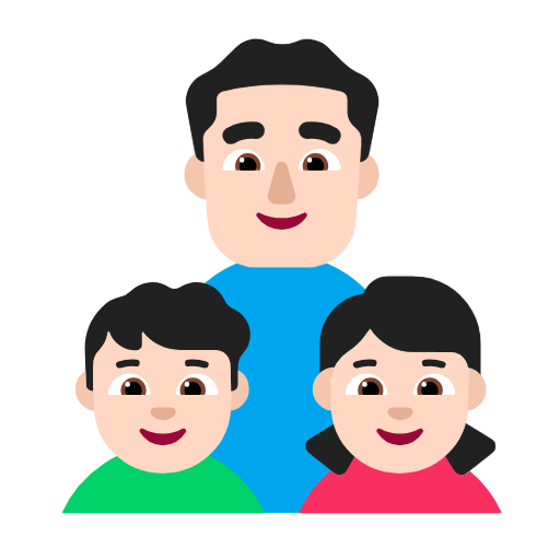 Сім'я-чоловік: світлий тон шкіри, хлопчик: світлий тон шкіри, дівчинка: світлий тон шкіри для Microsoft Windows 11 24H2 August 2025 Update