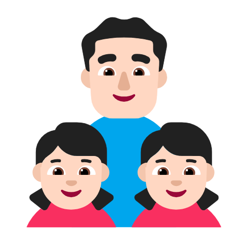 Família - Homem: Tom de pele claro, Menina: Tom de pele claro, Menina: Tom de pele claro para Microsoft Windows 11 24H2 August 2025 Update