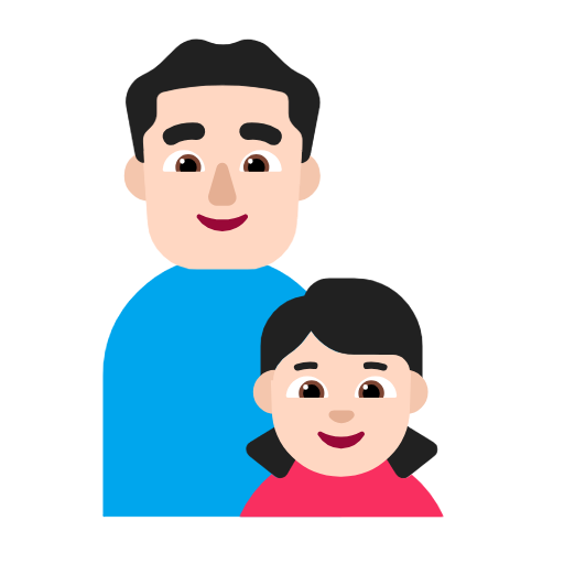 Família - Homem: Tom de pele claro, Menina: Tom de pele claro para Microsoft Windows 11 24H2 August 2025 Update