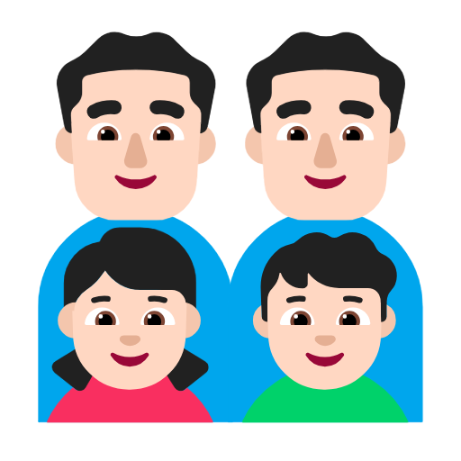 Сім'я-чоловік: світлий тон шкіри, чоловік: світлий тон шкіри, дівчинка: світлий тон шкіри, хлопчик: світлий тон шкіри для Microsoft Windows 11 24H2 August 2025 Update