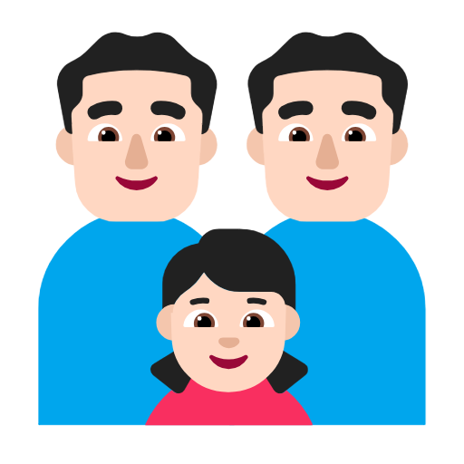 Сім'я-чоловік: світлий тон шкіри, чоловік: світлий тон шкіри, дівчина: світлий тон шкіри для Microsoft Windows 11 24H2 August 2025 Update