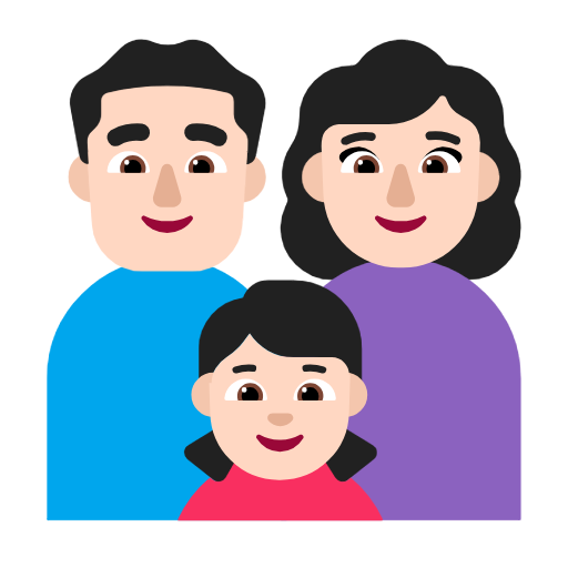 Família - Homem: Tom de pele claro, Mulher: Tom de pele claro, Menina: Tom de pele claro para Microsoft Windows 11 24H2 August 2025 Update