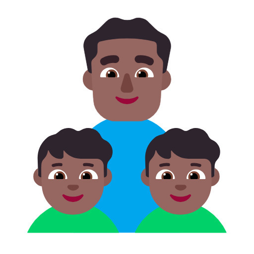 Сім'я-чоловік: середньо-темний тон шкіри, хлопчик: середньо-темний тон шкіри, хлопчик: середньо-темний тон шкіри для Microsoft Windows 11 24H2 August 2025 Update