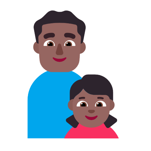 Família - Homem: Tom de pele médio-escuro, Menina: Tom de pele médio-escuro para Microsoft Windows 11 24H2 August 2025 Update