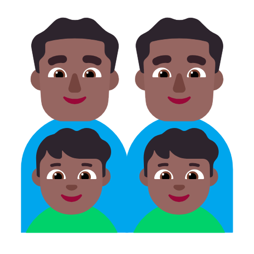 Сім'я-чоловік: середньо-темний тон шкіри, чоловік: середньо-темний тон шкіри, хлопчик: середньо-темний тон шкіри, хлопчик: середньо-темний тон шкіри для Microsoft Windows 11 24H2 August 2025 Update