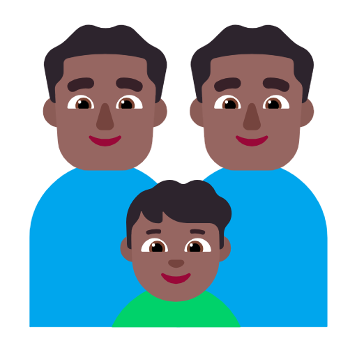 Família - Homem: Tom de pele médio-escuro, Homem: Tom de pele médio-escuro, Menino: Tom de pele médio-escuro para Microsoft Windows 11 24H2 August 2025 Update