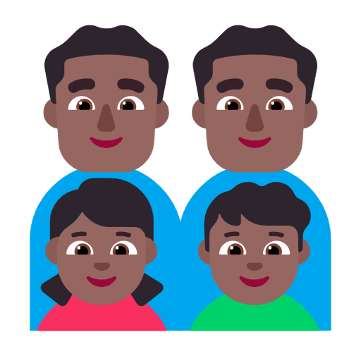 Família - Homem: Tom de pele médio-escuro, Homem: Tom de pele médio-escuro, Menina: Tom de pele médio-escuro, Menino: Tom de pele médio-escuro para Microsoft Windows 11 24H2 August 2025 Update