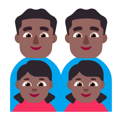 Family - Man: Tom de pele médio-escura, Man: Tom de pele médio-escura, Girl: Tom de pele médio-escura, Girl: Tom de pele médio-escura para Microsoft Windows 11 24H2 August 2025 Update