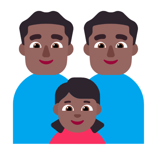 Família - Homem: Tom de pele médio-escuro, Homem: Tom de pele médio-escuro, Menina: Tom de pele médio-escuro para Microsoft Windows 11 24H2 August 2025 Update