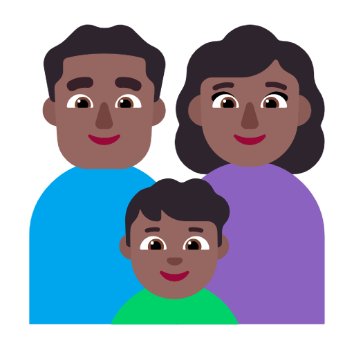 Família - Homem: Tom de pele médio-escuro, Mulher: Tom de pele médio-escuro, Menino: Tom de pele médio-escuro para Microsoft Windows 11 24H2 August 2025 Update