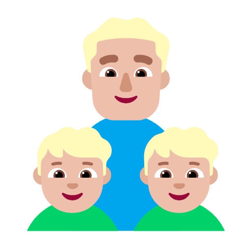 Família - Homem: Tom de pele médio-claro, Menino: Tom de pele médio-claro, Menino: Tom de pele médio-claro para Microsoft Windows 11 24H2 August 2025 Update