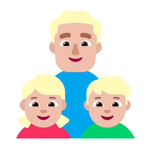 Family - Man: Medium-Light Skin Tone, Girl: Medium-Light Skin Tone, Boy: Medium-Light Skin Tone para Microsoft Windows 11 24H2 August 2025 Update