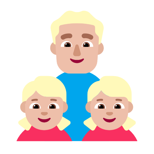 Família - Homem: Tom de pele médio-claro, Menina: Tom de pele médio-claro, Menina: Tom de pele médio-claro para Microsoft Windows 11 24H2 August 2025 Update