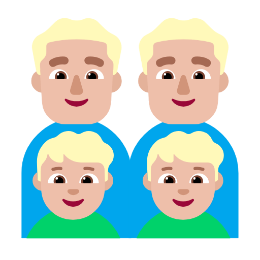 Família - Homem: Tom de pele médio-claro, Homem: Tom de pele médio-claro, Menino: Tom de pele médio-claro, Menino: Tom de pele médio-claro para Microsoft Windows 11 24H2 August 2025 Update
