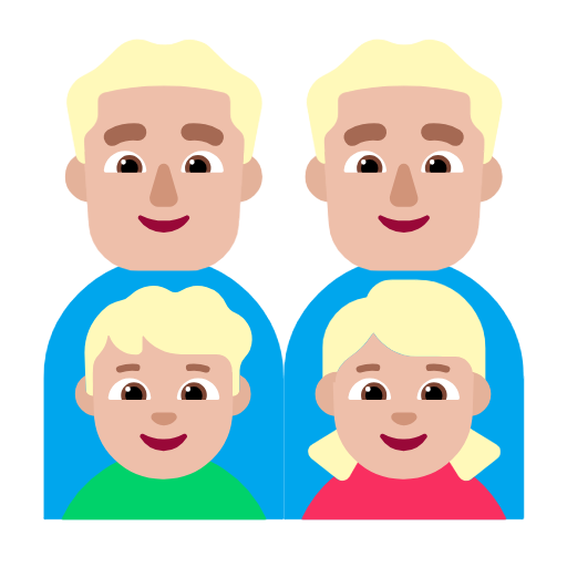 Família - Homem: Tom de pele médio-claro, Homem: Tom de pele médio-claro, Menino: Tom de pele médio-claro, Menina: Tom de pele médio-claro para Microsoft Windows 11 24H2 August 2025 Update