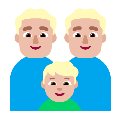 Сім'я-чоловік: середньо-світлий тон шкіри, чоловік: середньо-світлий тон шкіри, хлопчик: середньо-світлий тон шкіри для Microsoft Windows 11 24H2 August 2025 Update