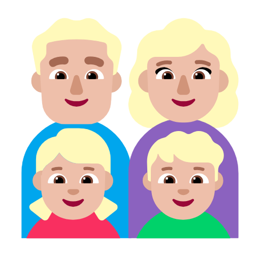 Família - Homem: Tom de pele médio-claro, Mulher: Tom de pele médio-claro, Menina: Tom de pele médio-claro, Menino: Tom de pele médio-claro para Microsoft Windows 11 24H2 August 2025 Update