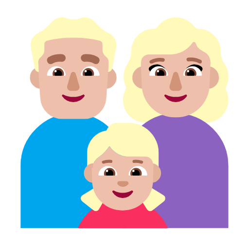 Сім'я-чоловік: середньо-світлий тон шкіри, жінка: середньо-світлий тон шкіри, дівчинка: середньо-світлий тон шкіри для Microsoft Windows 11 24H2 August 2025 Update