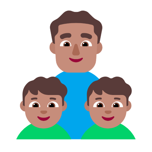 Família - Homem: Tom de pele médio, Menino: Tom de pele médio, Menino: Tom de pele médio para Microsoft Windows 11 24H2 August 2025 Update